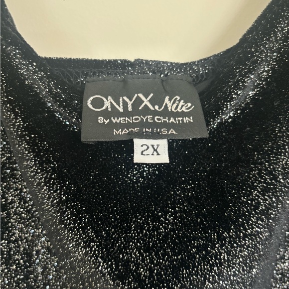 Vintage ONYX Nite by Wendye Chaitin Sparkle Top - Picture 2 of 3